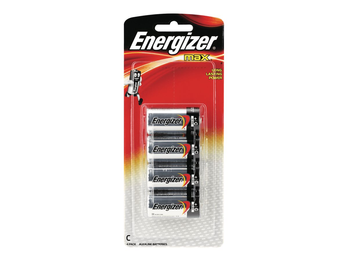 Energizer Max battery 4 x C Product shot Front 79800