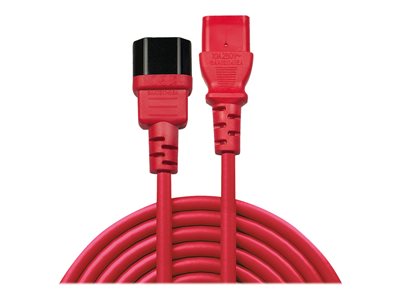 LINDY IEC-Netzverlängerung C14 - C13 rot 1m - 30477