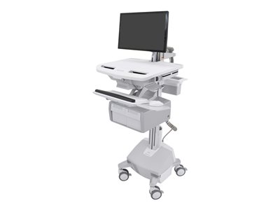 Ergotron StyleView Electric Lift Cart with LCD Arm, LiFe Powered, 2 Tall Drawers (2x1)