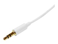StarTech.com 2m White Slim 3.5mm Stereo Audio Cable - 3.5mm Audio Aux Stereo - Male to Male Headphone Cable - 2x 3.5mm Mini Jack (M) White (MU2MMMSWH)
