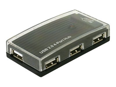 DELOCK USB-HUB 4-Port USB, schwarz, mit NT extern - 61393