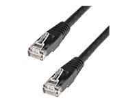 StarTech.com 10ft CAT6 Ethernet Cable, 10 Gigabit Molded RJ45 650MHz 100W PoE Patch Cord, CAT 6 10GbE UTP Network Cable with Strain Relief, Black, Fluke Tested/Wiring is UL Certified/TIA - Category 6 - 24AWG (C6PATCH10BK)