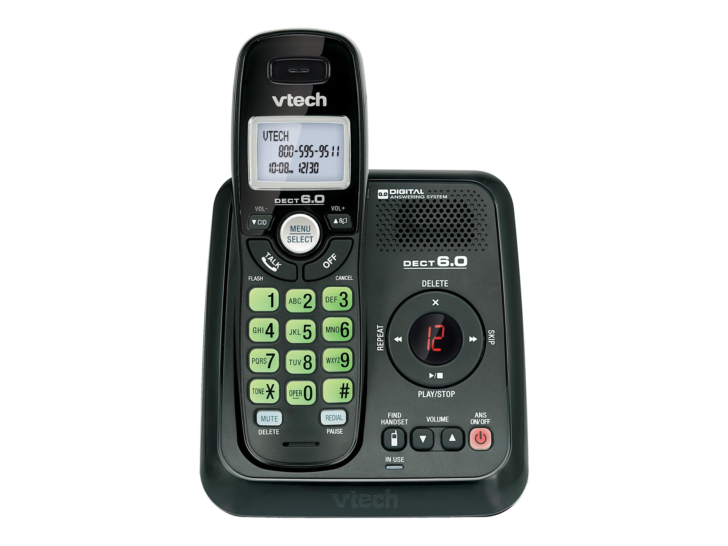 VTech Cordless Phone with Answering Machine - Black - CS612411BK