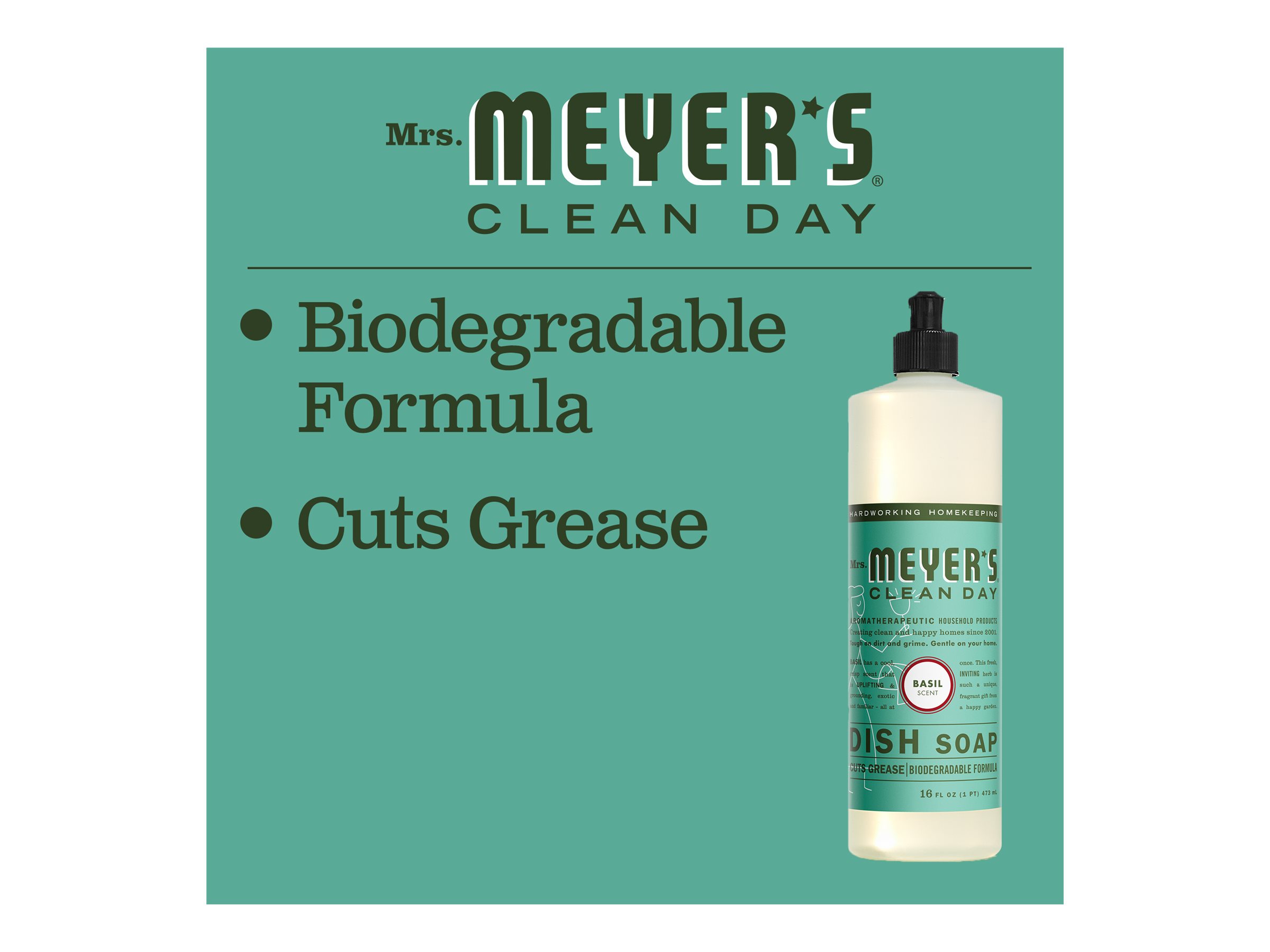 Mrs. Meyer's Clean Day Dish Soap - Basil - 473ml