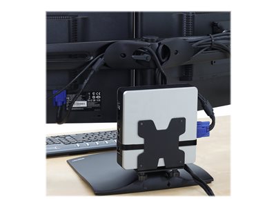 Ergotron - Mini PC mount - pole mountable, under-desk mountable, wall track mountable, VESA bracket mountable - black 