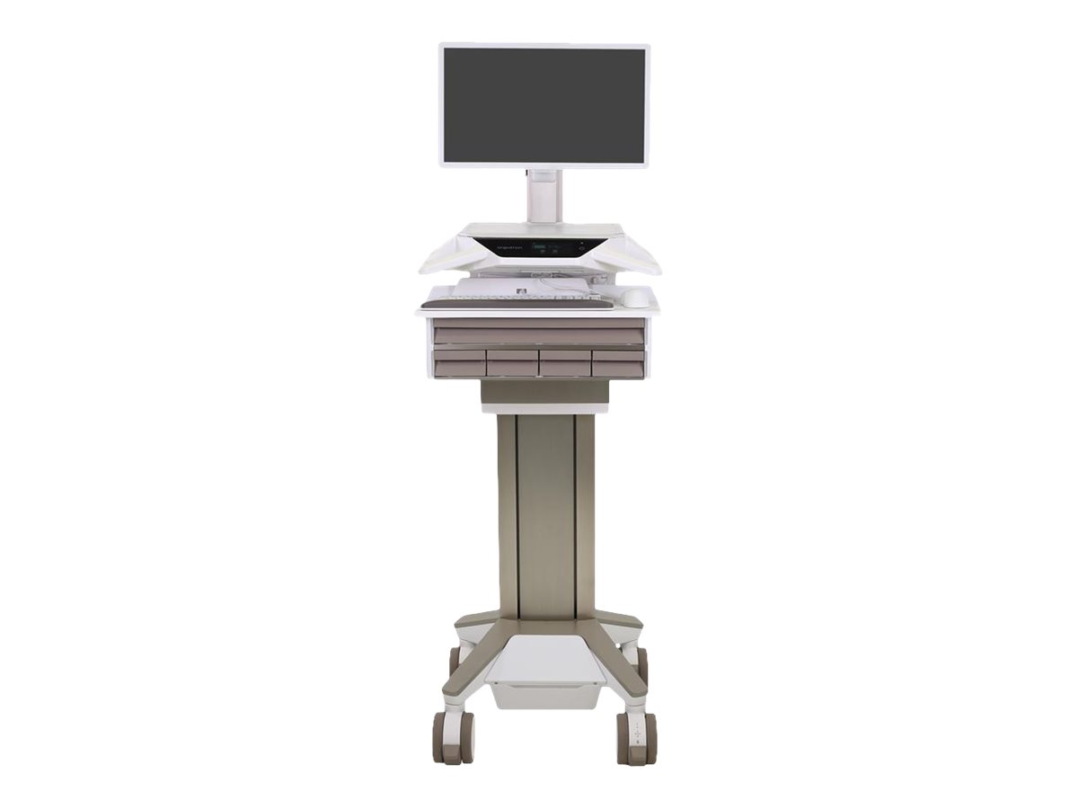 Ergotron CareFit Pro vozík - Electric Lift - pro LCD displej / klávesnice / myš / CPU - bílá, teplá šedá - kompatibilní s TAA – foto 2