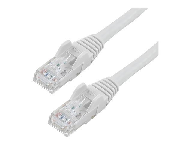 StarTech.com 50ft CAT6 Cable, 10 Gigabit Snagless RJ45 650MHz 100W PoE Cat 6 Patch Cord, 10GbE UTP CAT6 Network Cable, White CAT6 Ethernet Cable, Fluke Tested/Wiring is UL Certified/TIA - Category 6 - 24AWG (N6PATCH50WH) - Patch cable - RJ-45 (M) to RJ-45 (M) - 15.2 m - UTP - CAT 6 - snagless - white