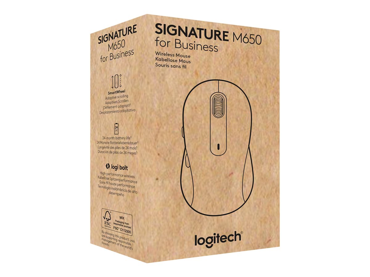 Logitech Signature M650 for Business - myš - 2.4 GHz, Bluetooth - bělavá – foto 5