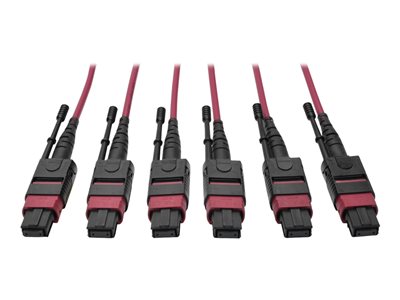 Tripp Lite 24-Fiber MTP MPO OM4 Base-8 MMF Trunk Cable 40/100GbE 3X, 15M