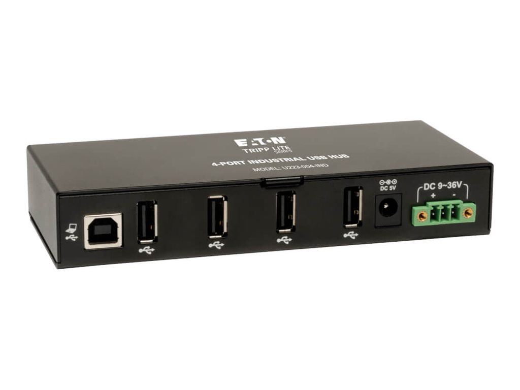 Tripp Lite 4-Port Rugged Industrial USB 2.0 Hi-Speed Hub w 15KV ESD Immunity Metal Mountable