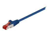 MicroConnect CAT 6 Kabel med afskærmning med folie og kobberfletning (SFTP 15cm Netværkskabel Blå