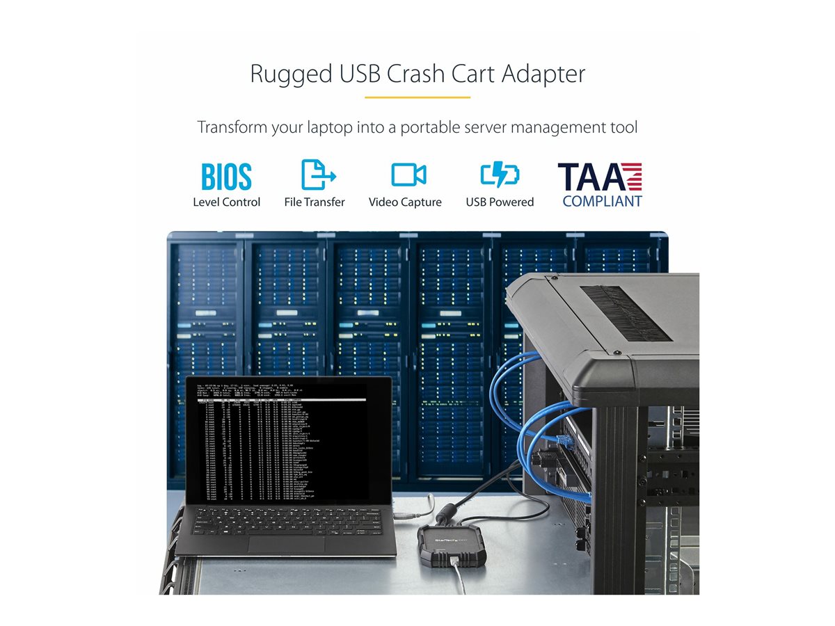 StarTech.com USB Crash Cart Adapter with File Transfer and Video Capture - Laptop to Server KVM Console - Portable & Rugged (NOTECONS02X) - přepínač KVM - 1 porty – foto 9