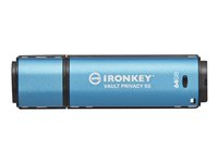 Kingston IronKey Vault Privacy 50 Series 64GB USB 3.2 Gen 1 Blå