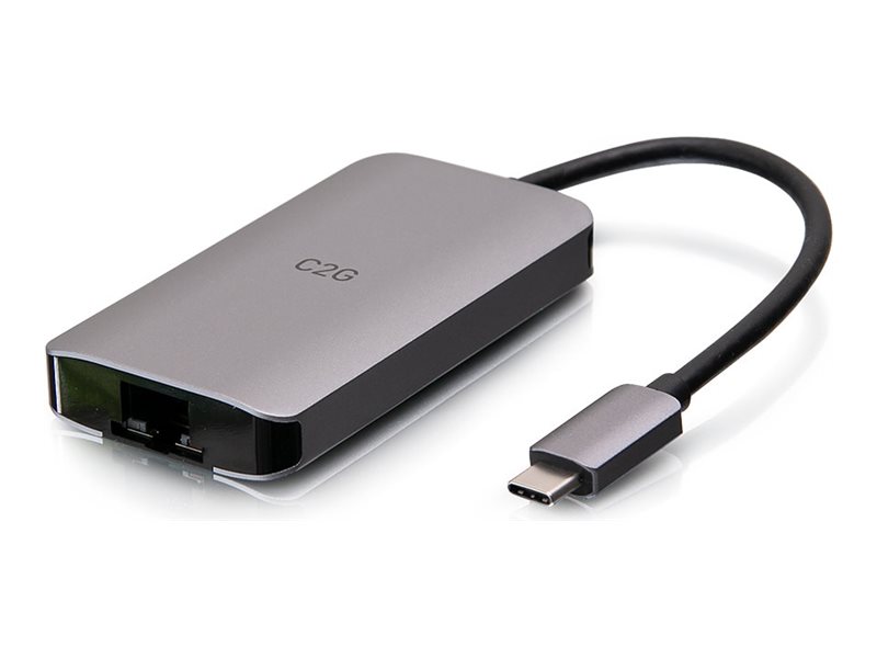 C2G USB C Dock with HDMI, USB, Ethernet, USB C & Power Delivery up to 100W