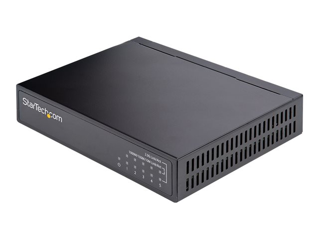 Image of StarTech.com Unmanaged 2.5G Switch, 5 Port Gigabit Switch, 2.5GBASE-T Unmanaged Ethernet Switch, Ethernet Splitter, Din Rail or Wall Mount, Multi-Gigabit, All-Metal, Auto-MDIX, 9K Jumbo - 2.5 Gb Network Switch - switch - 5 ports - unmanaged