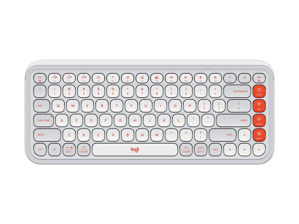 Logitech POP Icon Keys keyboard QWERTY English off white orange Input Product shot Front 79800