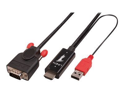 LINDY HDMI an VGA Kabel mit USB Typ A für Strom 1080p 2m