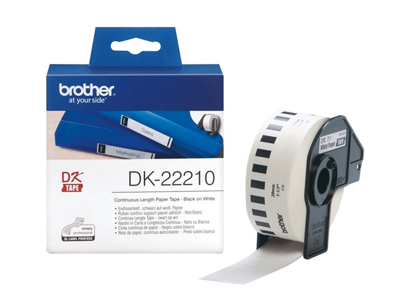 BROTHER Ruban continu Papier, Noir/Blanc