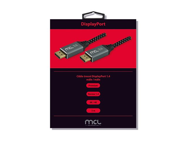MCL DisplayPort mesh cable 8K/1.4 male