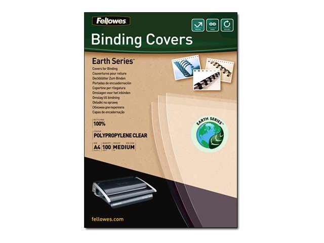 Fellowes Earth Series 100 Recycled 100 Pcs Polypropylene Binding Cover