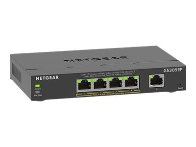 NETGEAR Plus GS305EP switch 5 ports Product shot Left-angle 79150