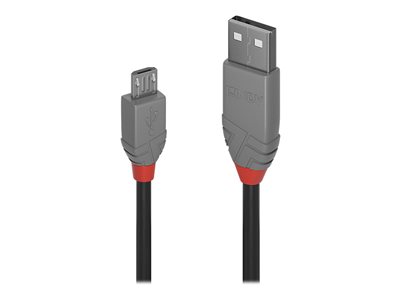 LINDY USB 2.0 Kabel Typ A/Micro-B Anthra Line M/M 0.2m - 36730