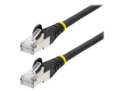 StarTech.com 15ft LSZH CAT6a Ethernet Cable, Black, 10 Gigabit Snagless RJ45 100W PoE Patch Cord, CAT 6A 10GbE 27AWG S/FTP Network Cable w/Strain Relief, Fluke Tested/ETL