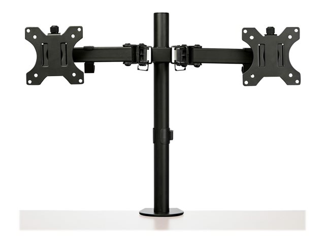 StarTech.com Desk Mount Dual Monitor Arm, Desk Clamp / Grommet VESA Monitor Mount for up to 32 inch Displays, Ergonomic Articulating Monitor Arm, Height Adjustable/Tilt/Swivel/Rotating - Space-saving Design (ARMDUAL2)