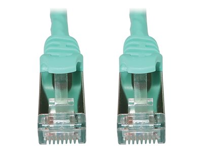 Eaton Tripp Lite Series Cat6a 10G Snagless Shielded Slim STP Ethernet Cable (RJ45 M/M), PoE, Aqua, 1 ft. (0.3 m)