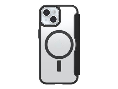 OB REACT FOLIO APPLE IPHONE 15/14/13 BLACK CRYST-C