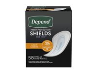 Depend Shields Incontinence Liners for Men - Light Absorbency - 58 Count