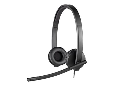 Twee graden linnen dramatisch Logitech H570e Wired Headset, Stereo Headphones with Noise-Cancelling  Microphone, USB, in-Line Controls with Mute Button, Indicator LED, PC/Mac/Laptop  - Black - headset