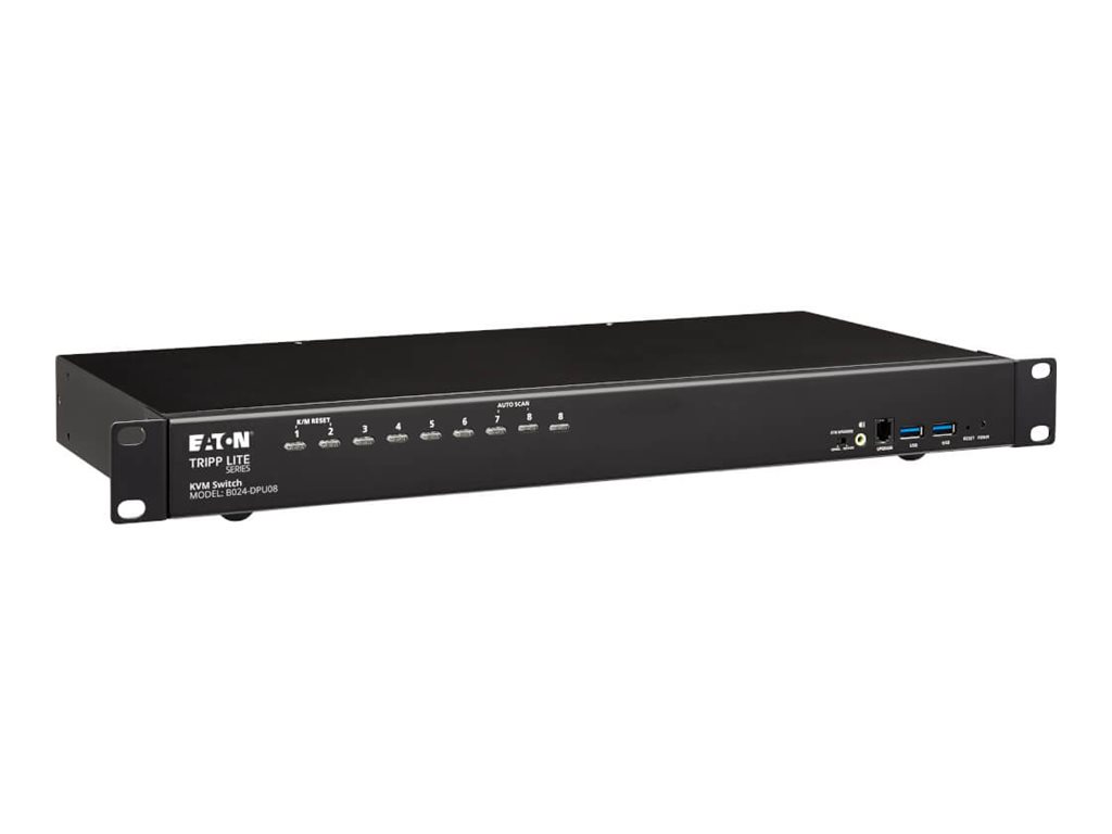 Eaton Tripp Lite series DisplayPort/USB KVM Switch 8-Port with Audio/Video and USB Peripheral Sharing, 4K 60 Hz, 1U Rack-Mount