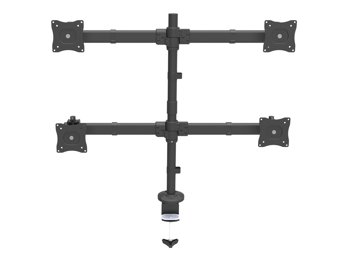 StarTech.com Desk Mount Quad Monitor Arm, Ergonomic VESA 4 Monitor Mount 2x2 up to 27", Articulating & Height Adjustable Pole Mount, Tilt/Swivel/Rotate LCD/LED Screen, Clamp/Grommet - Heavy-duty VESA Mount (ARMQUAD) montážní sada - nastavitelné rameno - pro 4 monitory – foto 2