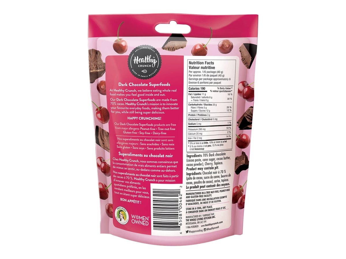 Healthy Crunch Dark Chocolate Superfoods - Real Cherry - 235g