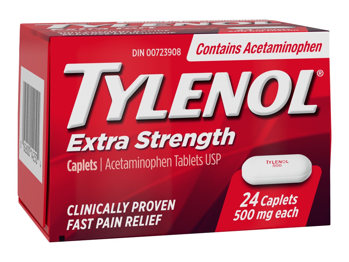 Tylenol* Extra Strength Acetaminophen Caplets - 500mg - 24's� �