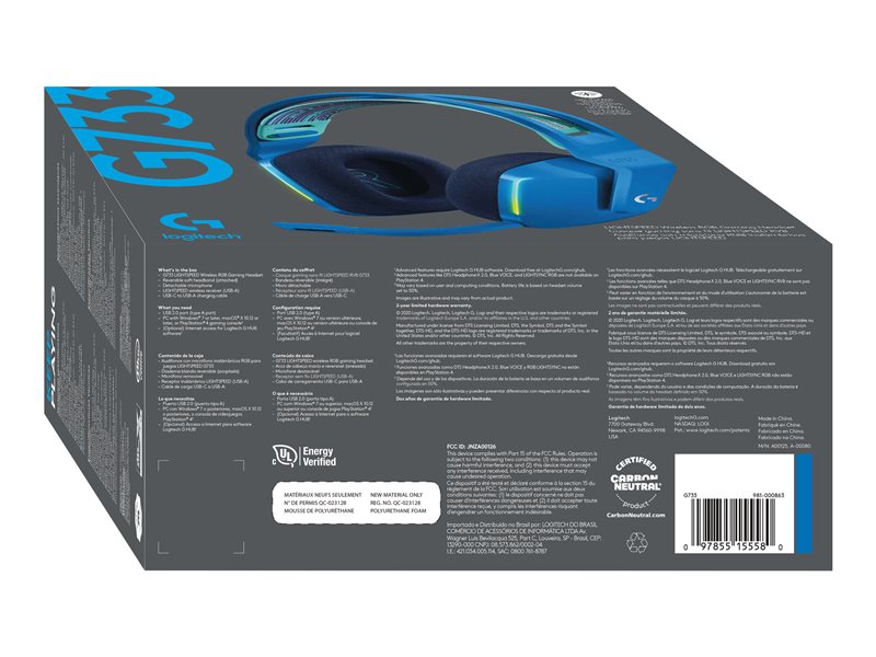 LOGI G733 LightSpeed Headset blue