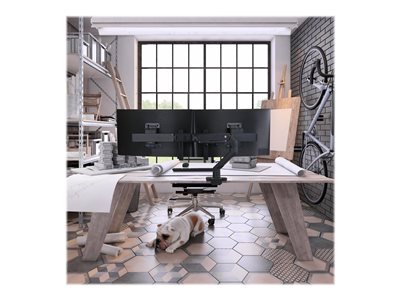 Ergotron Tischhalter HX 2-Monitore-32"-15kg -SW -Höhenverst.
