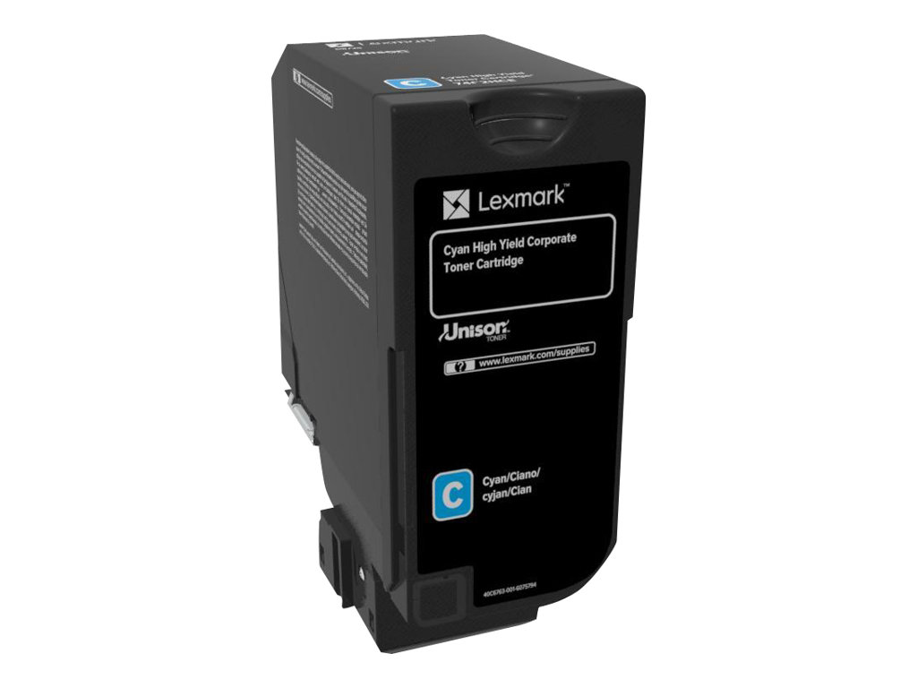 An image of Lexmark - High Yield - cyan - original - toner cartridge - LCCP, Lexmark Corporate