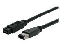 StarTech.com 6 ft IEEE-1394 Firewire Cable 9-6 M/M - IEEE 1394 cable - 6 pin FireWire (M) to FireWire 800 (M) - 6 ft - black - 1394_96_6