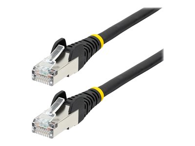 Startech 9ft LSZH CAT6a Ethernet Cable, Black, 10 Gigabit Snagless RJ45 100W PoE Patch Cord, CAT 6A 10GbE 27AWG S/FTP Network Cable w/Strain Relief, ETL