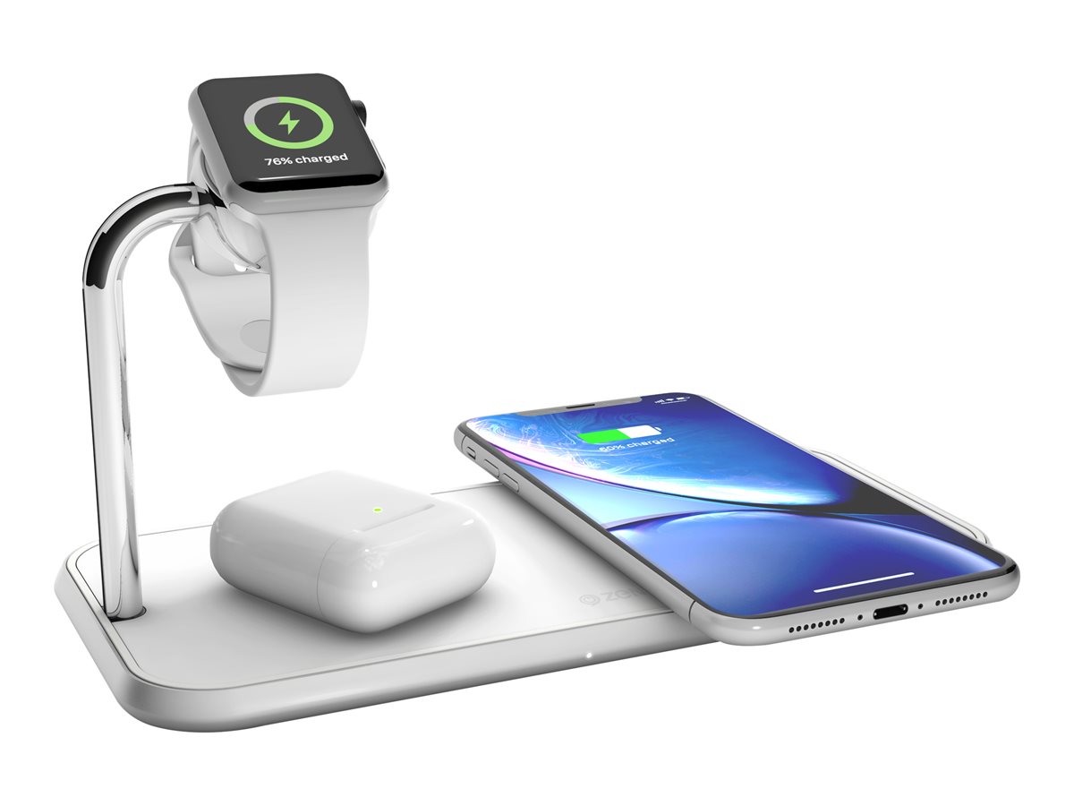 Zens Dual+Watch Alu Wireless Charger White – foto 2
