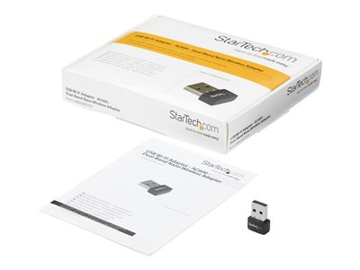 StarTech.com Wireless USB WiFi Adapter - Dual Band AC600 Wireless Dongle - 2.4GHz / 5GHz - 802.11ac Wi-Fi Laptop Adapter (USB433ACD1X1)
