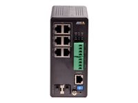 Axis T8504-R - Switch - managed - 4 x 10/100/1000 (PoE+) + 2 x combo Gigabit Ethernet/Gigabit SFP - desktop, rack-mountable - PoE++ (240 W) - DC power - for AXIS A1610, C1410, D3110, M3215, P1385, Q3538, W400; Camera Station S1216, S1232, S1296