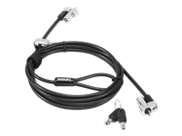 Kensington NanoSaver Twin Head - Security cable lock - black - 6 ft - for ThinkCentre M75t Gen 2; ThinkPad L13 Yoga Gen 3; T14s Gen 3; X13 Gen 3