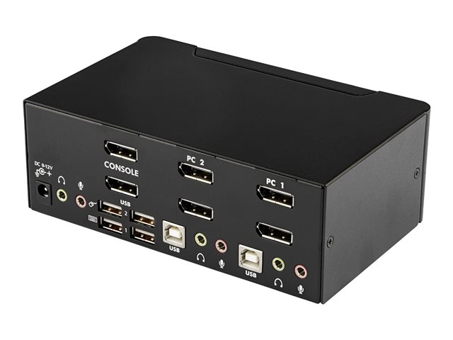 StarTech.com Dual Monitor DisplayPort KVM Switch - 2 Port - USB 2.0 Hub - Audio and Microphone - DP KVM Switch (SV231DPDDUA)