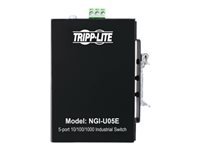 Tripp Lite 5-Port Unmanaged Industrial Gigabit Ethernet Switch - 10/100/1000 Mbps, Ruggedized, -40° to 75°C, EIP QoS, DIN/Wall Mount