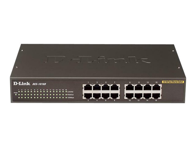 D-Link DES 1016D - switch - 16 ports - unmanaged
