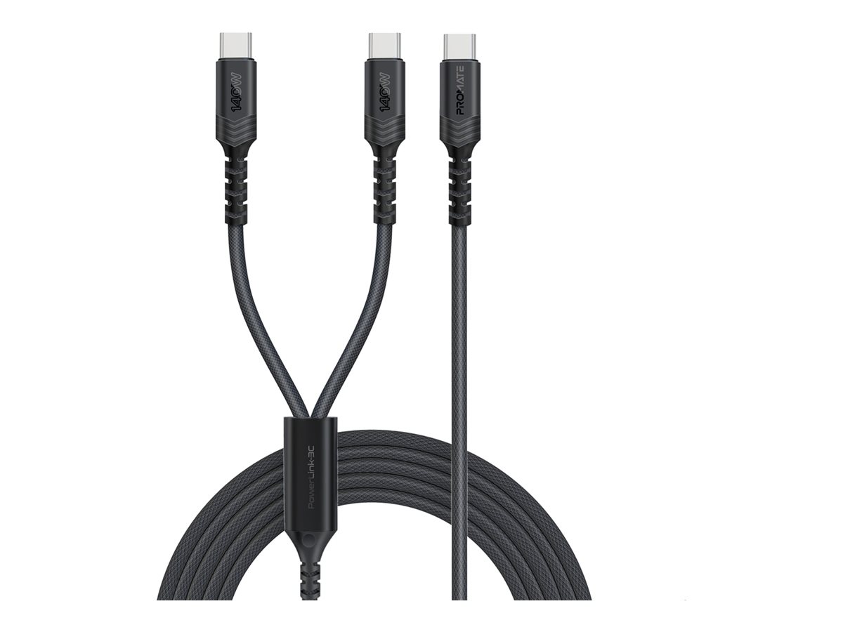 Promate PowerLink 3C USB-C cable USB-C to USB-C 1.4 Product shot Front 79800