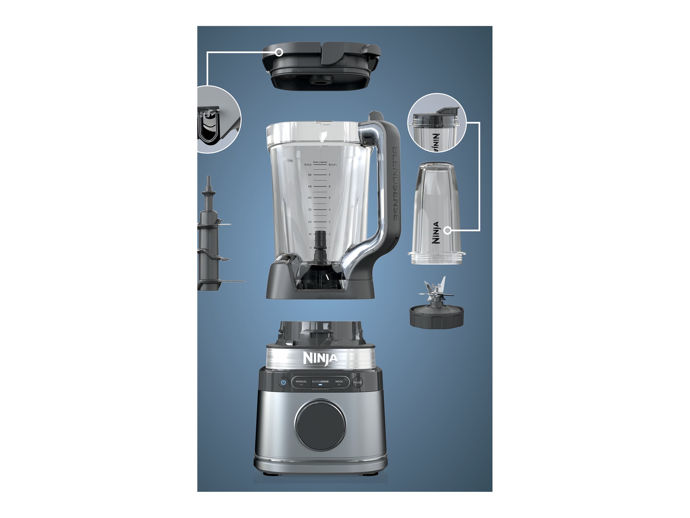 Ninja Detect Duo Blender 2.2qt - Platinum - TB300C